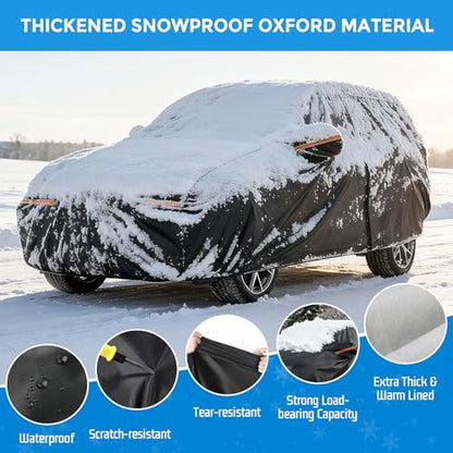 Winter Car Cover for Ford Explorer 1991-2025, Heavy Duty SUV Full Car Cover Waterproof All Weather Outdoor for Hail Snow Ice Rain Sun UV Dust Protector, with Driver Side Zipper & Reflective Strips