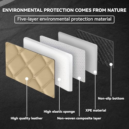 Car Floor Mats Fit for Nissan Kicks 2022-2025 All Weather Durability Leather Car Floor Mats, Skidproof Pedal, Waterproof, Wear-reistant(Beige) - color: Beige