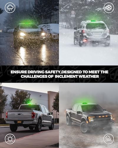 Xprite 108 LED Roof Top Strobe Light, US Flag Pattern Mail Postal Car Light Bar, Emergency Safety Warning LED Mini Strobe Lightbar w/Magnetic for Patrol Vehicles Law Enforcement Trucks Plows, Green - color: Green