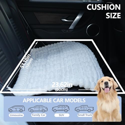 Dog Car Seat Waterproof Bed Cover Non-Slip Car Back Seat Soft and Comfortabl Pet Bed Mat Car Blanket for Travel Backseat Extender Seat Covers Dog Bed for Cars Trucks and SUVs (White Cover 23.6” x 51”) - color: Waterproof White Cover