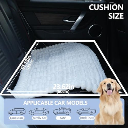 Dog Car Seat Waterproof Bed Cover Non-Slip Car Back Seat Soft and Comfortabl Pet Bed Mat Car Blanket for Travel Backseat Extender Seat Covers Dog Bed for Cars Trucks and SUVs (White Cover 23.6” x 51”) - color: Waterproof White Cover