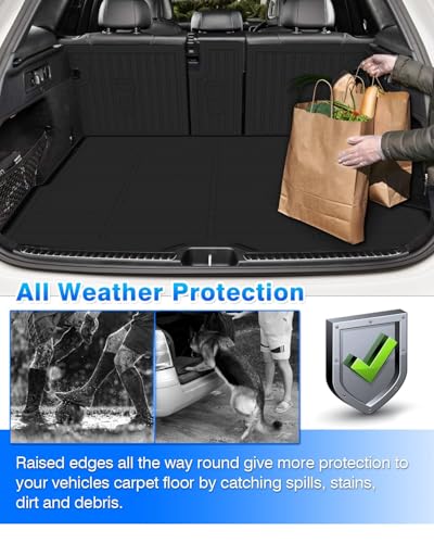 Floor Mats Fit for Benz GLC | GLC 300 | GLC 350e | GLC 43 AMG 2023-2025 2026 (5 Seating), All Weath Cargo Liner w/Backrest Mat for GLC Accessories (Not for Coupe) - size: 4)Mercedes Benz GLC【23-26】Full set