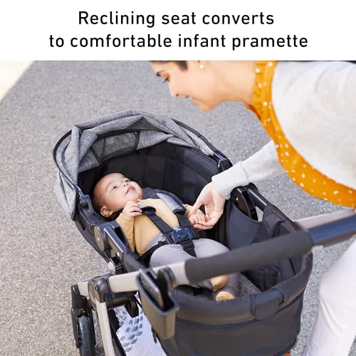 Graco® Modes Pramette Travel System, Includes Baby Stroller with True Pram Mode, Reversible Seat, One Hand Fold, Extra Storage, Child Tray and SnugRide 35 Infant Car Seat, Ontario - color: Ontario, style: No Style Name