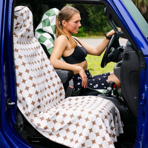 Sprints Athletic Running Towel, Full-Sized, Car Seat Cover - Performance Microfiber (Kaleidoscope Cream) - color: Kaleidoscope Cream