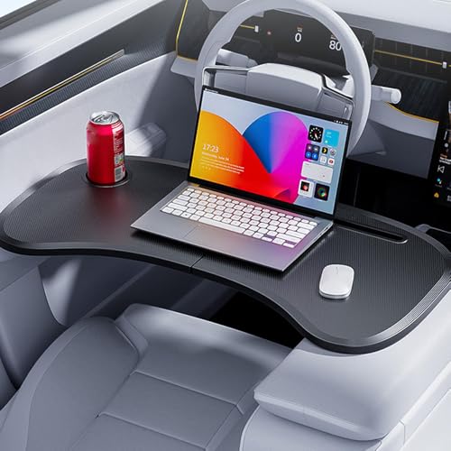 Foldable Car Tray for Ford F-150 1980–2025 2026, Portable Laptop Desk & Eating Table with Cup Holder, Interior Accessory for Remote Work & Road Trips, Anti-Slip Surface