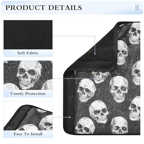 Bolaz Skeleton Car Seat Strap Pads Seatbelt Covers Cushion Shoulder Strap Pads for Adults Soft 2Pcs - color: Skeleton, size: Medium
