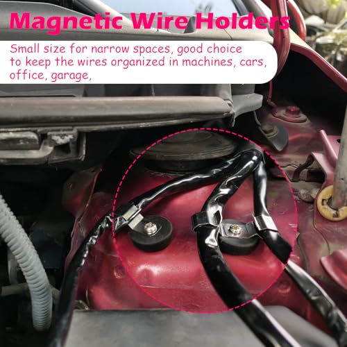 Heavy Duty Magnetic Cable Clips, Anti-Scratch Magnetic Cord Organizers, Anti-Slip Cable Clips Strong Magnet Cord Holder, Wire Holders for RV, Car, Garage, Office, Patio, Shelves 8 PCS - size: 22mm-4single+4doubble