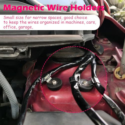 Heavy Duty Magnetic Cable Clips, Anti-Scratch Magnetic Cord Organizers, Anti-Slip Cable Clips Strong Magnet Cord Holder, Wire Holders for RV, Car, Garage, Office, Patio, Shelves 8 PCS - size: 22mm-4single+4doubble
