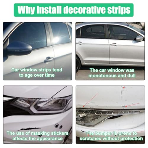 ZIMISI 26Ft Automotive Chrome Trim Strip, 1/2" Wide DIY Decoration Protect Tape, Scratch-Proof Car Body Side Chrome Trim Molding for RV Motor Truck Bumper Door Window