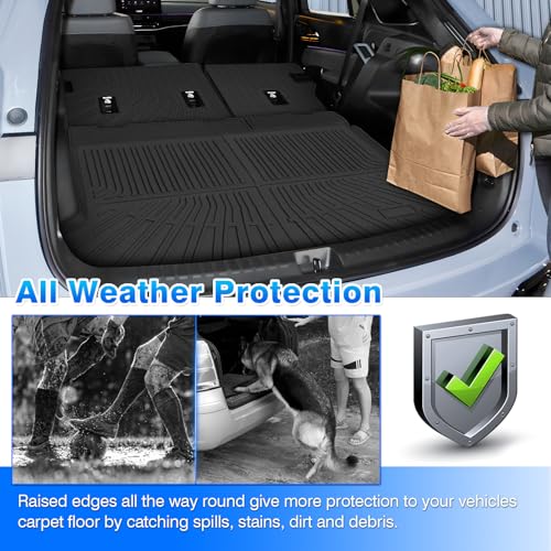 Cargo Liner for Honda Prologue/Chevy Blazer EV 2024-2026 Trunk Mat with Back Seat Cover All Weather Cargo Mat for Prologue Accessories (Trunk Mat+Backrest Mats) - size: 5Honda Prologue/Chevy Blazer EV 24-26