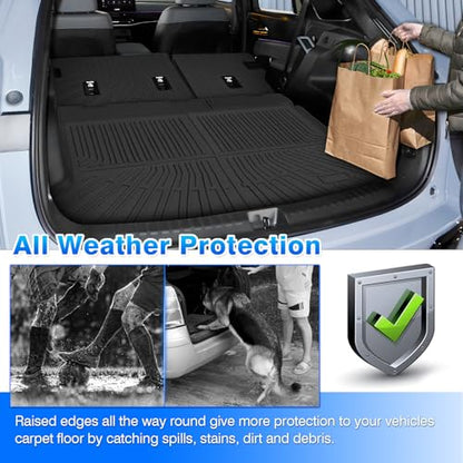 Cargo Liner for Honda Prologue/Chevy Blazer EV 2024-2026 Trunk Mat with Back Seat Cover All Weather Cargo Mat for Prologue Accessories (Trunk Mat+Backrest Mats) - size: 5Honda Prologue/Chevy Blazer EV 24-26