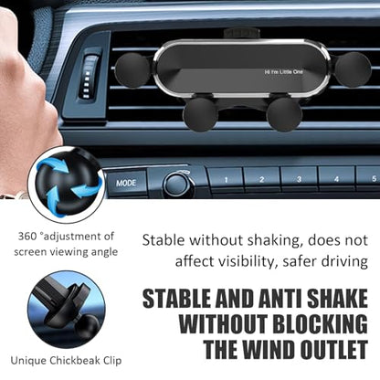 Car Air Vent Phone Holder, Auto-LockGravity Mechanical Car Phone Mount, Anti-shake Anti-slip Smartphone Navigation Mount, Universal for Most Vehicles (Black)