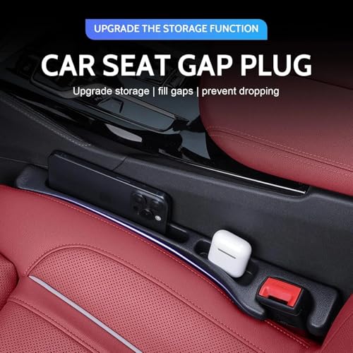 2 pcs Car Seat Gap Filler Organizer, Universal Fit Soft Foam Car Seat Gap Plug to Fill The Gap Between Seat and Console, Car Seat Crevice Blocker Stop Things, Fit For Car SUV Truck.