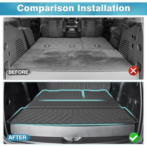 Mixsuper Cargo Liner for Tahoe/GMC Yukon 2015-2020 (Non XL), Trunk Mat for Tahoe Accessories All Weather Cargo Mat Rear Trunk Liner Black 3PCS - size: Fit for Tahoe/Yukon 2015-2020