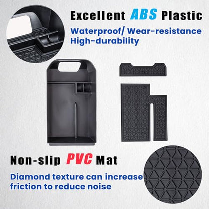 2PCS Center Console Organizer Tray and Armrest Storage Box Compatible with Toyota RAV4 2025 2024 2023 2022 2021 2020 2019 Insert Secondary Storage box Accessories - size: 2 Pieces | Center Console & Armrest Set