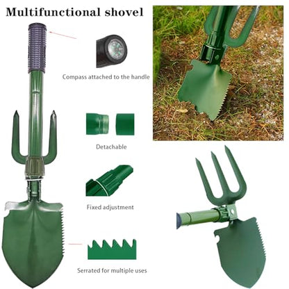 LIANXIN Emergency Car Kit - Premium Roadside Assistance Kit for Cars with Jumper Cables, Headlamp, Folding Shovel & Tow Strap All-in-One Vehicle Safety Kits for Winter, Travel, Survival (Men & Women) - color: Green