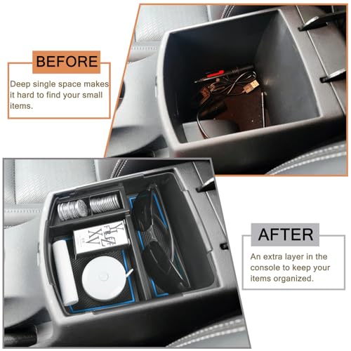 HGWEI Center Console Tray Organizer Compatible with Kia Seltos 2020 2021 2022 2023 2024 2025 2026 Accessories, Middle Armrest Insert Container ABS Secondary Storage Box, Blue - color: blue