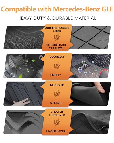 Cargo Liner Compatible with Mercedes-Benz GLE 2016-2019 ＆ Benz ML 2012-2015 Trunk Mat - All Weather Trunk Liner Custom Fit GLE Class GLE350 GLE43 GLE63 ML350 ML550 ML63 Cargo Liners - style: 3) for Mercedes Benz GLE | 2016-2019 | Cargo Liner