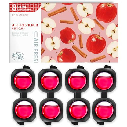 Car Air Freshener Vent Clips, 8 Pack, Provides Long-Lasting Scent, Up to 240 Days, Odor Eliminator (Apple Cinnamon) - color: Apple Cinnamon