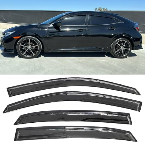 Side Window Visors rain Guards Vent Deflectors Compatible with Honda Civic Hatchback 2016-2021, Vent Deflector Window Rain Guard Sun Shade Visors, Car Acessories 4PCS 2016 2017 2018 2019 2020 2021 - size: Compatible with Honda Civic Hatchback 2016-2021
