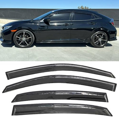 Side Window Visors rain Guards Vent Deflectors Compatible with Honda Civic Hatchback 2016-2021, Vent Deflector Window Rain Guard Sun Shade Visors, Car Acessories 4PCS 2016 2017 2018 2019 2020 2021 - size: Compatible with Honda Civic Hatchback 2016-2021