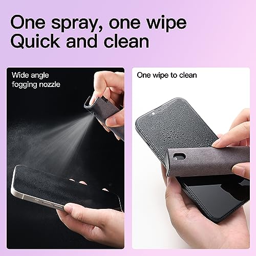 CUIUD Screen Cleaner Kit 3 Pcs, Two in One Screen Cleaner Spray and Wipe, Touchscreen Mist Cleaner Spray Bottle for Phone/Laptop/Tablet/TV/Monitor/Car Screens - color: 3 Pcs(Grey+Pink+Blue)