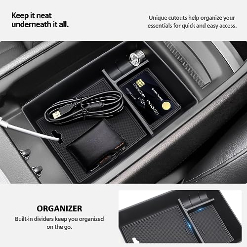 Center Console Accessory Organizer for 2023 Mercedes Benz EQE350,Armrest Storage Box Insert Tray Compatible with Mercedes Benz EQE350 EQE350+ EQE500 EQS 450+ 400 580 AMG 2023+Interior Accessory