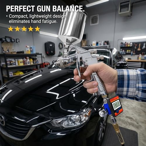 LE LEMATEC Digital Air Pressure Regulator with LED Display Gauge, ¼ NPT Valve for Air Compressor, Tire Inflation, HVLP Spray Paint Gun, & Professional Air Tools, Compact & Heavy-Duty. DAR01B - style: Pro Digital Version