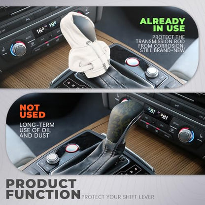 Gear Shift Hoodie, Gear Shift Cover, Fashionable Hoodie Automotive Gear Shift Knob Protector, Car Accessories Mini Sweater Gear Shift Knob Cover for Car Gear Shift Levers (White) - color: White