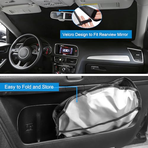 Windshield Sun Shade Custom Fit 2019-2024 2025 2026 Mazda 3 Accessories Mazda3 Hatchback/Sedan Window Shade Cover Foldable Sunshade Front Window Shades Blocker Keeps Cool - size: For Mazda 3 2019-2025