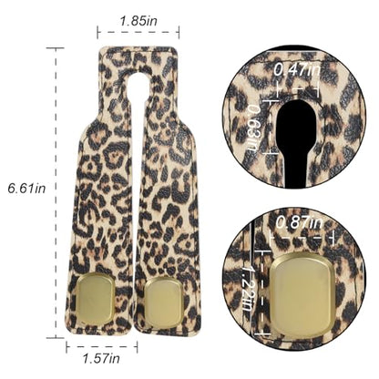 Purse and Bag Hook for Car, Zinc Alloy Seat Headrest Hooks, Upgraded Leather Car Seat Back Purses Hanger and Bags Holder (Leopard, 2Pack) - color: Leopard