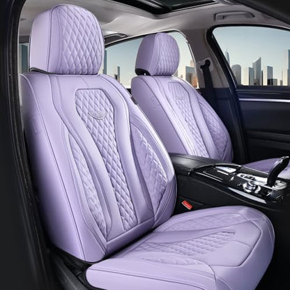 Coverado Seat Covers, Car Seat Covers Front Seats, Purple Car Seat Cover, Luxury Car Seat Covers, Seat Cushion, Front Car Seat Covers Leatherette Car Seat Protector - color: Purple, size: FrontPair