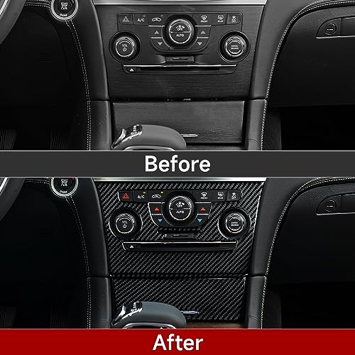 Car Air Conditioning A/C Panel Decals for 2011-2014 Chrysler 300 / 300C / 300S / Limited/Base Accessories Carbon Fiber Interior Stickers - color: Center Control Panel, 2011-2014