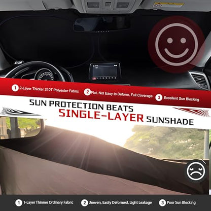Windshield Sun Shade for 2011-2017 Honda Odyssey(Not Fit Touring Elite) Minivan Foldable Sunshade for Front Window Blocks UV Rays and Heat Automotive Interior Protector Custom Fit Accessories - size: for 2011-2017 Honda Odyssey