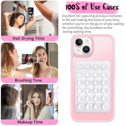 LvShuLiangPin 2 Pack Silicone Suction Phone Case Mount, Silicon Adhesive Phone Grip for Smartphones, Hands-Free Mirror Shower Phone Holder for Selfies, Tiktok Videos (Light Green) - color: Light Green