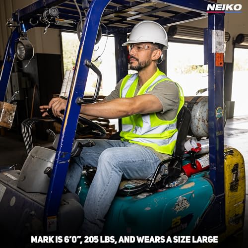 Neiko High Visibility Safety Vest ANSI Class 2, 2 Pockets - size: Large