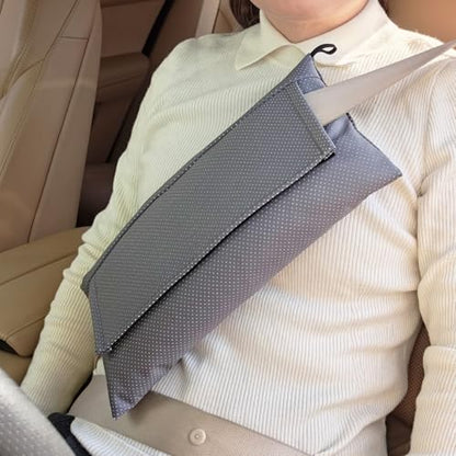 Breathable Seatbelt Pillow, Perforated Faux Leather Seat Belt Pillow for Mastectomy Post-Surgery, Seat Belt Cushion for Heart Surgery Recovery, Dark Gray - color: Leather Dark Gray