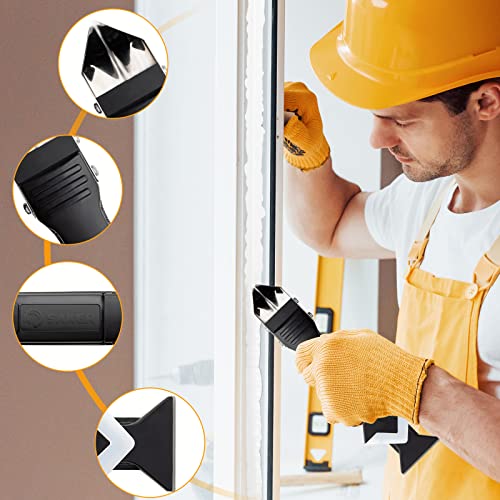 Saker Silicone Caulking Tools-3 in 1 Sealant Finishing Tool Grout Remove Scraper Caulk Remover Glass Glue Angle Scraper for Bathroom,Kitchen,Floor,Window,Sink Joint,Frames Seal (Black Blue) - style: Classic with Scraper