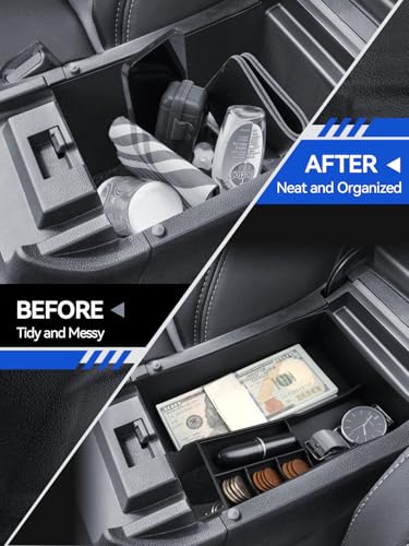 for Outback 2pcs Center Console Organizer Subaru Outback & Legacy 2021-2024 2025 Accessories Armrest Tray Middle Storage Box Insert Container Durable ABS Plastic (Upper & Lower 2 Packs Black) - size: For 2021-2026 Subaru Outback & Legacy