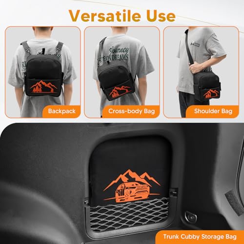 Powerty Upgrade Toyota RAV4 Trunk Organizer, RAV4 Cargo Organizer Cargo Storage Bag for 2019-2025 Toyota RAV4 Accessories Orange
