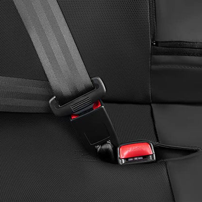 CAR PASS Bling Rhinestone&Leather Back Seat Cover, Waterproof Bench Rear Seat Cover Shining Diamond Universal Fit Automotive Glitter Crystal Sparkle Strips for Kid Women Girl, Silver Diamond - color: Silver Rear, size: Rear Seats
