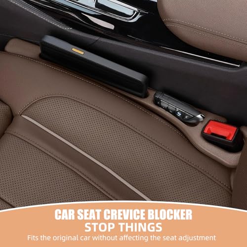 Car Seat Gap Filler Set of 2, Premium Interior Car Accessories, Multifunctional Car Storage Solution with Non-Slip Design, Fits Most Vehicles (Beige) - color: Beige