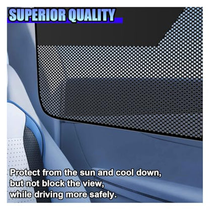 ZIMISI Car Window Shades, Magnetic Side Window Sun Shade Curtain, Half Blackout & Half See-Through UV Protection & Heat Blocking Car Window Screen, Vehicle Sun Shades for Driver Passenger (4PCS) - size: Front and Rear Windows