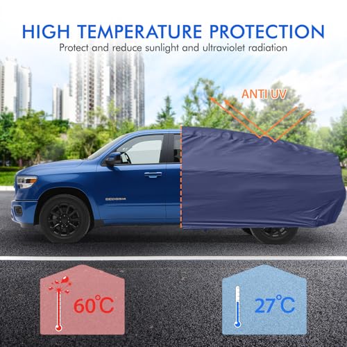 Car Cover Waterproof All Weather, 6 Layers Outdoor Full Exterior Cover Rain Sun UV Snowproof Protection with Zipper Cotton, Mirror Pocket for Dodge Ram - style: Dodge Rams