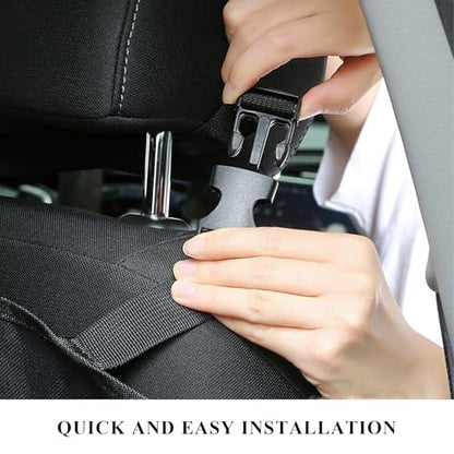 2 PCS Kick Mats with Organizer, Waterproof Auto Backseat Protector Oxford Kick Mat with 2 Mesh Pockets, Large Seat Back Covers Protect Against Kids Feet Dust Mud Scratches