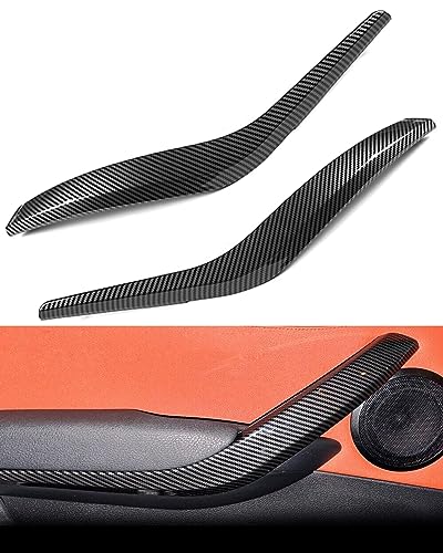 for BMW X1 E84 2009-2015 Door Handle Cover Replacements, Left Side + Right Side Inner Door Grab Handle Cover Door Armrest Bracket-Pair #51412991775#51412991776 (Carbon Fiber Color) - color: Carbon Fiber Color