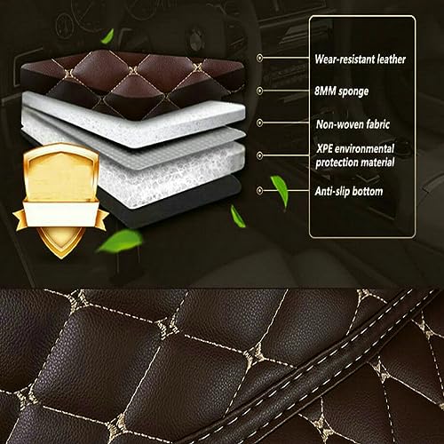 Customized Personalized Car Mats - All Weather Men's and Women's Floor mats Suitable for 99% of vehiclesPads Protection Non-Slip Leather Floor Liners (Black Rice Stripe) - color: Black rice stripe
