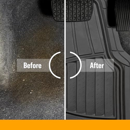 Armor All 3-Piece All-Season Floor Mats, Universal Fit Mats for Cars, Trucks, SUVs — Black
