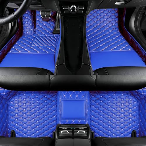 Customize All-Weather Protection Luxury Leather Floor Mats for Cars, SUVs, and Trucks According to Automotive Model (3D Blue Floor Mats) - color: 3D Blue Floor Mats