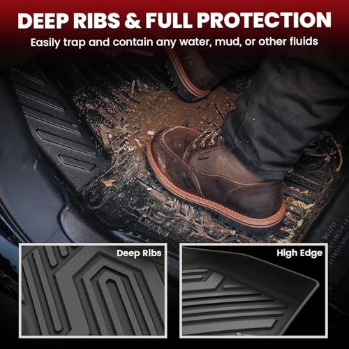 LASFIT Floor Mats for Jeep Compass 2026 2025 2024 2023 2022 2021 2020 2019 2018 2017, All Weather TPE Custom Fit Floor Liners Cargo Mat Trunk Liner Full Set 4 PCS Accessories for Compass Black - style: Compass 17-26